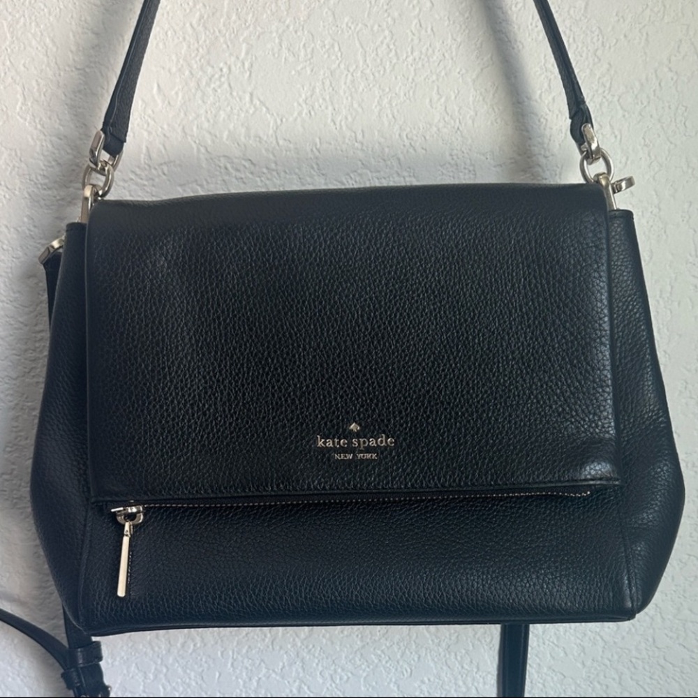 Kate Spade Leila Medium Flap Black Shoulder Bag
